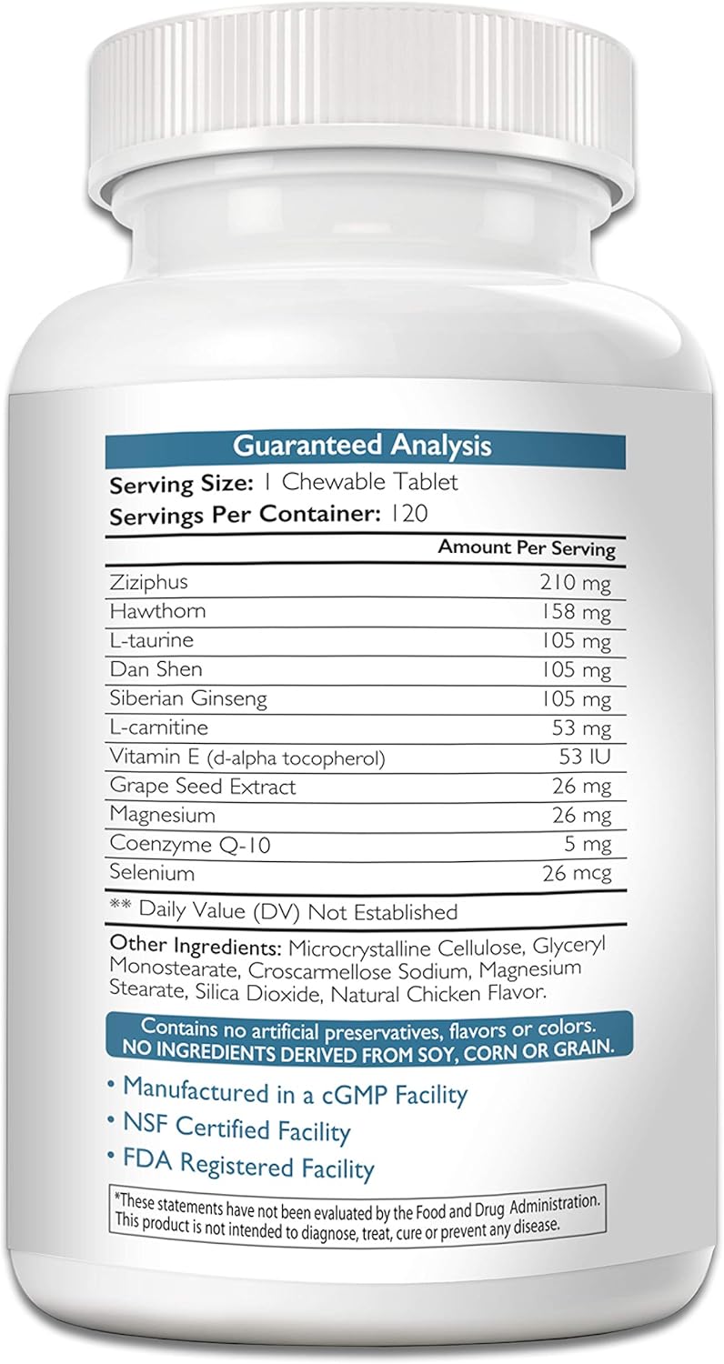 Nutrition Strength Cardio Support for Dogs Plus Antioxidants 120 Tabletas Masticables