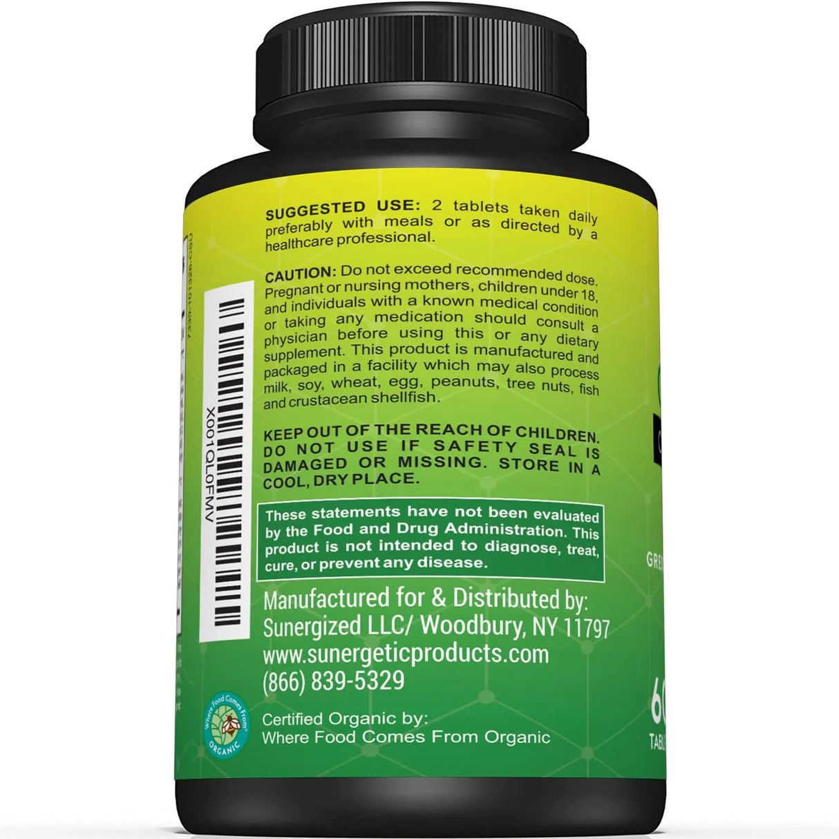 SUNERGETIC - Sunergetic Premium USDA Organic Greens Superfood 60 Tabletas - The Red Vitamin MX - Suplementos Alimenticios - {{ shop.shopifyCountryName }}