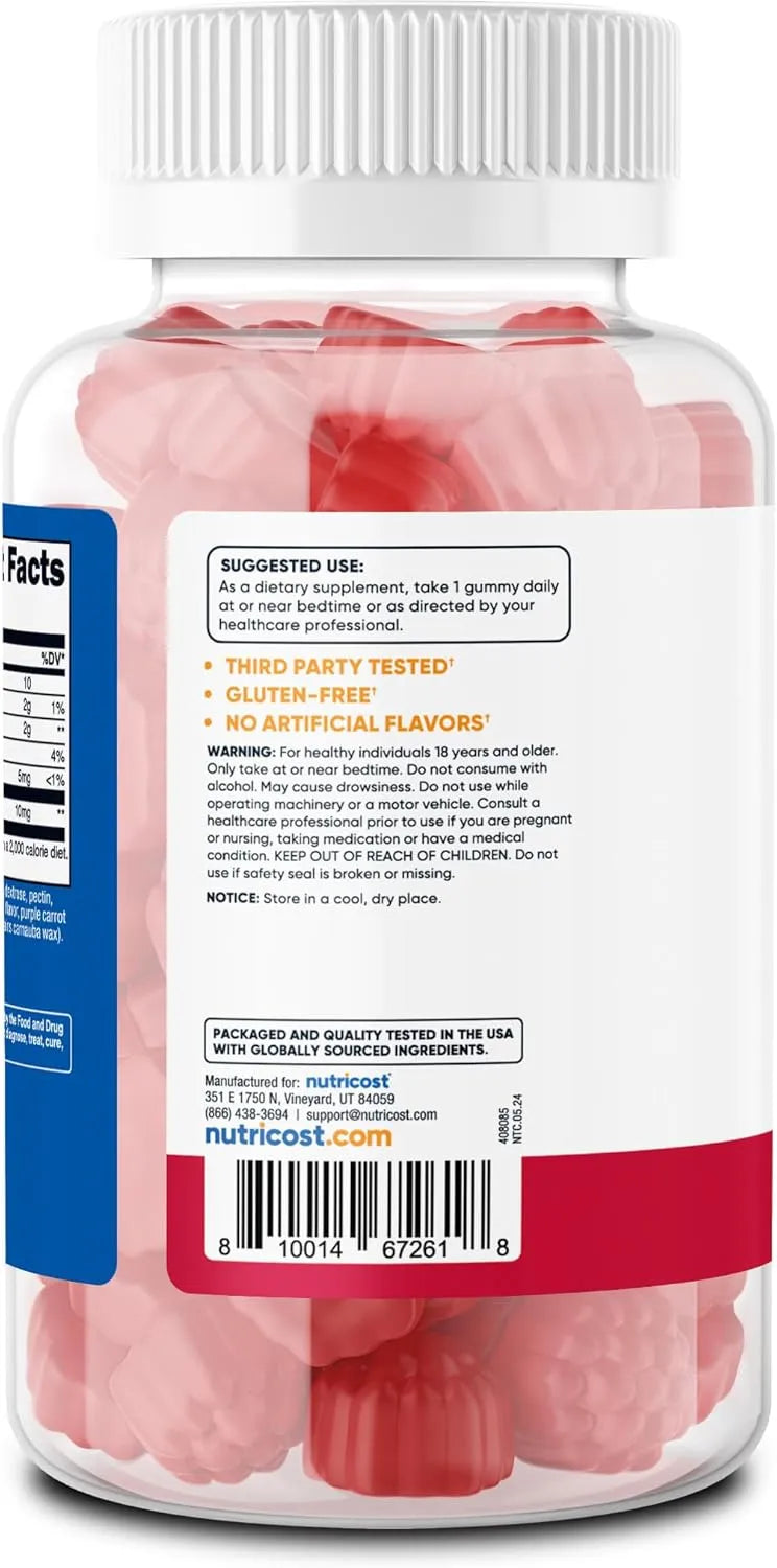NUTRICOST - Nutricost Melatonin 10Mg. Strawberry Flavored 180 Gomitas - The Red Vitamin MX - Suplementos Alimenticios - {{ shop.shopifyCountryName }}
