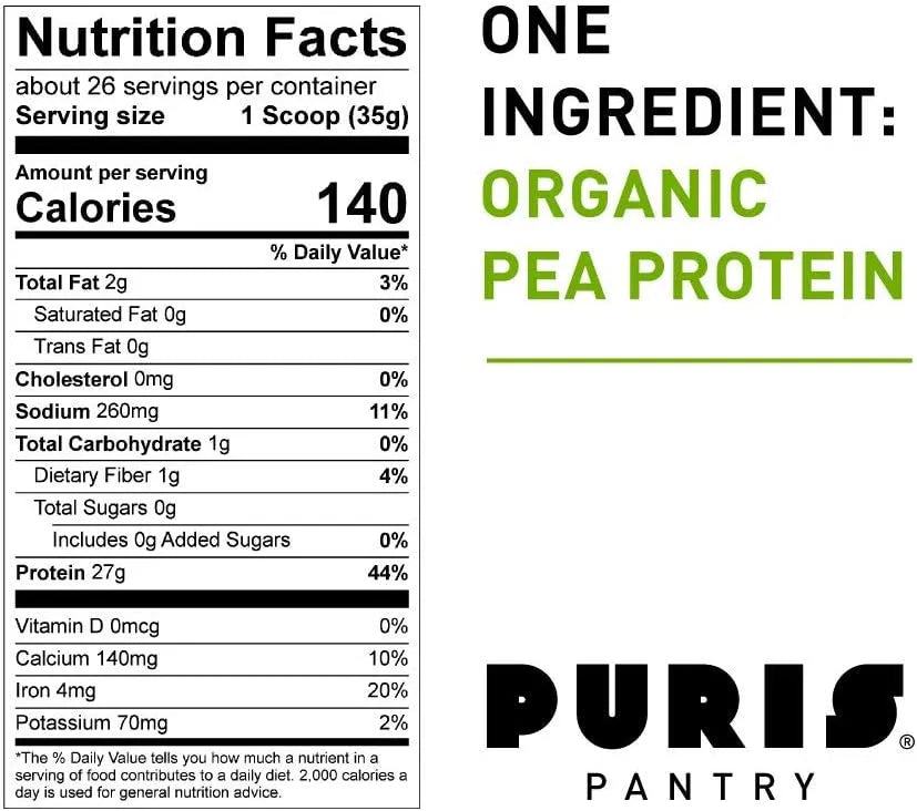 PURIS - PURIS Organic Pea Protein Powder 907Gr. - The Red Vitamin MX - Suplementos Alimenticios - {{ shop.shopifyCountryName }}