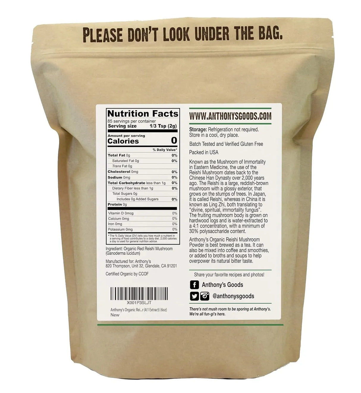 ANTHONY´S - Anthony's Organic Red Reishi Mushroom Extract Powder 170Gr. - The Red Vitamin MX - Suplementos Alimenticios - {{ shop.shopifyCountryName }}