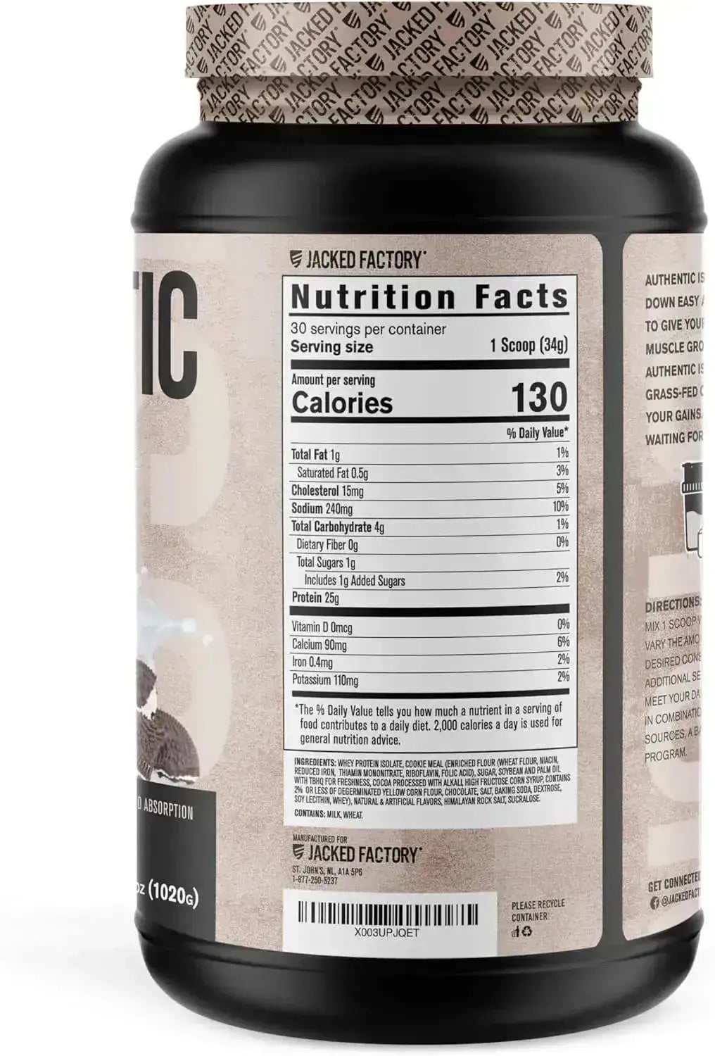 JACKED FACTORY - Jacked Factory Authentic ISO Grass Fed Whey Protein Isolate Powder Cookies & Cream 1020Gr. - The Red Vitamin MX - Suplementos Alimenticios - {{ shop.shopifyCountryName }}