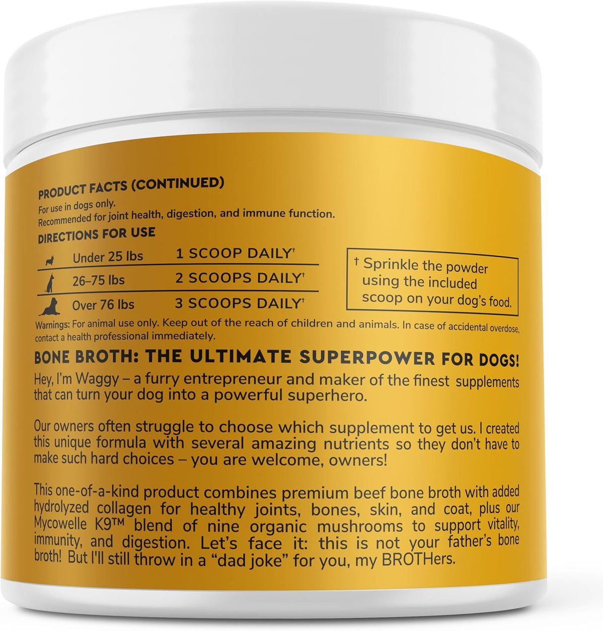 WONDER PAWS - WONDER PAWS Bone Broth Powder with Organic Mushrooms & Collagen 90Gr. - The Red Vitamin MX - Suplementos Herbales Para Perros - {{ shop.shopifyCountryName }}