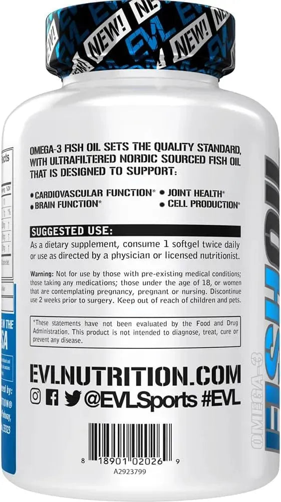 EVLUTION - Evlution Nutrition Triple Strength Omega 3 Fish Oil 120 Capsulas Blandas - The Red Vitamin MX - Suplementos Alimenticios - {{ shop.shopifyCountryName }}