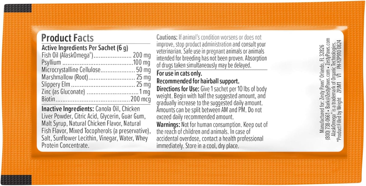 Zesty Paws Hairball Cat Mousse 14 Paquetes