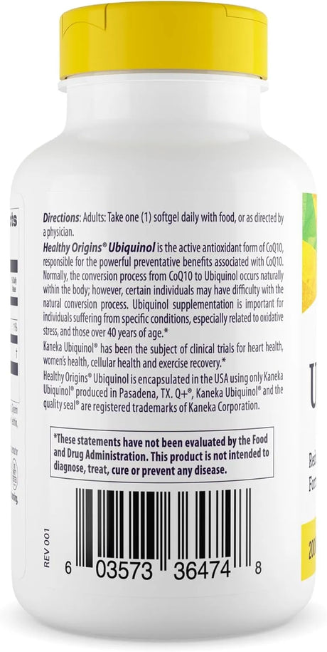 HEALTHY ORIGINS - Healthy Origins Ubiquinol 200Mg. 60 Capsulas Blandas - The Red Vitamin MX - Suplementos Alimenticios - {{ shop.shopifyCountryName }}