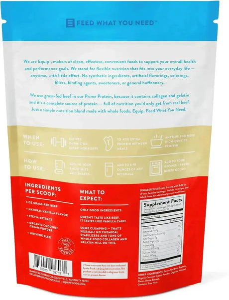 EQUIP FOODS - Equip Foods Prime Protein Powder Grass Fed Beef Protein Isolate Vanilla 758Gr. - The Red Vitamin MX - Suplementos Alimenticios - {{ shop.shopifyCountryName }}