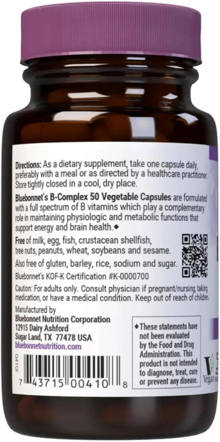 BLUEBONNET NUTRITION - Bluebonnet Nutrition B Complex 50 50 Capsulas - The Red Vitamin MX - Suplementos Alimenticios - {{ shop.shopifyCountryName }}