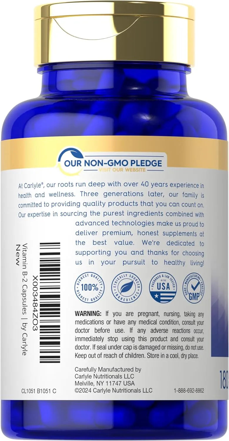 CARLYLE - Carlyle Vitamin B-2 400Mg. 180 Capsulas - The Red Vitamin MX - Suplementos Alimenticios - {{ shop.shopifyCountryName }}