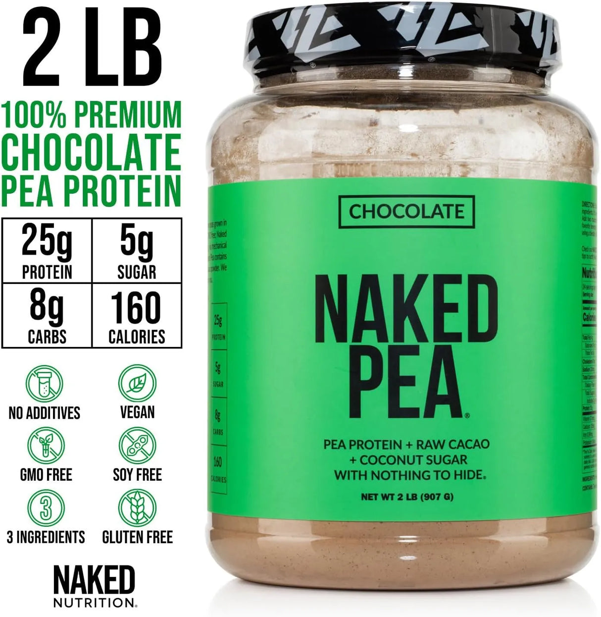 NAKED NUTRITION - Naked Pea Pea Protein Isolate 30 Servicios Chocolate 907Gr. - The Red Vitamin MX - Suplementos Alimenticios - {{ shop.shopifyCountryName }}