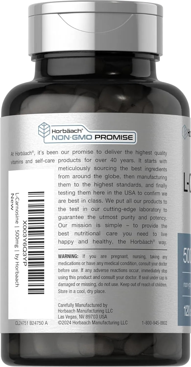 HORBAACH - Horbaach L-Carnosine 500Mg. 120 Capsulas - The Red Vitamin MX - Suplementos Alimenticios - {{ shop.shopifyCountryName }}