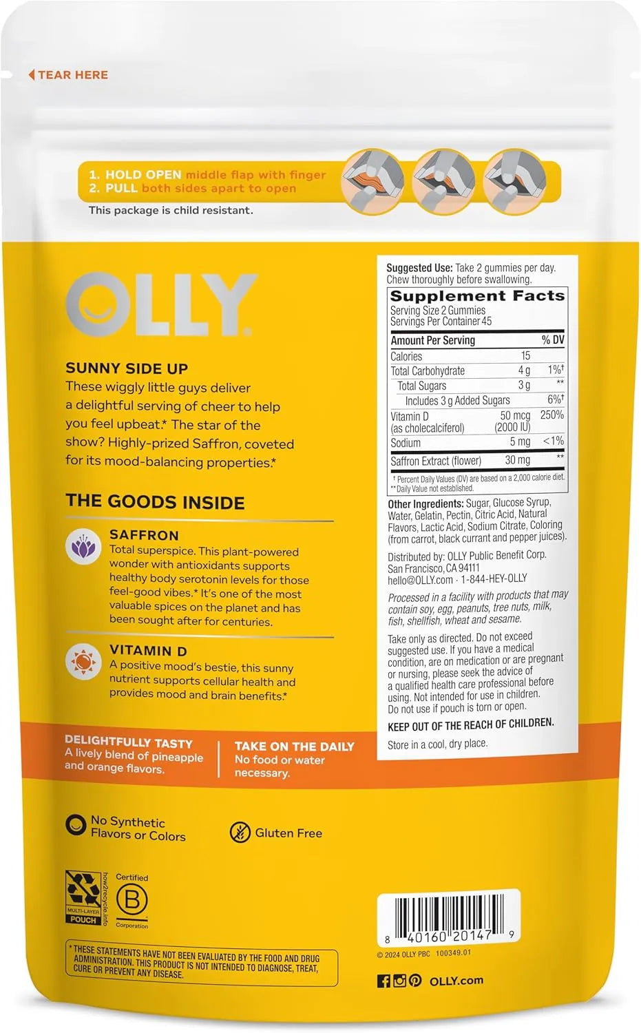 OLLY - OLLY Hello Happy Gummy Worms Vitamin D & Saffron 90 Gomitas - The Red Vitamin MX - Suplementos Alimenticios - {{ shop.shopifyCountryName }}