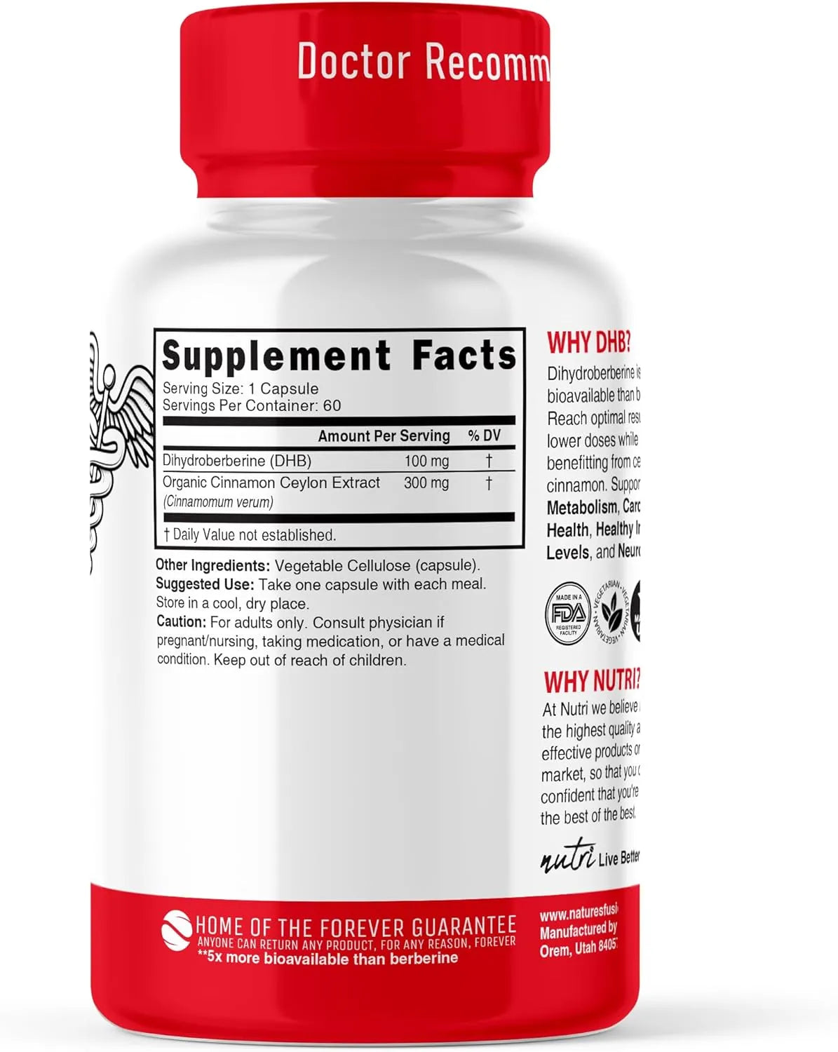 NATURE´S FUSIONS - Nature's Fusions Dihydroberberine 100Mg. 60 Capsulas - The Red Vitamin MX - Suplementos Alimenticios - {{ shop.shopifyCountryName }}