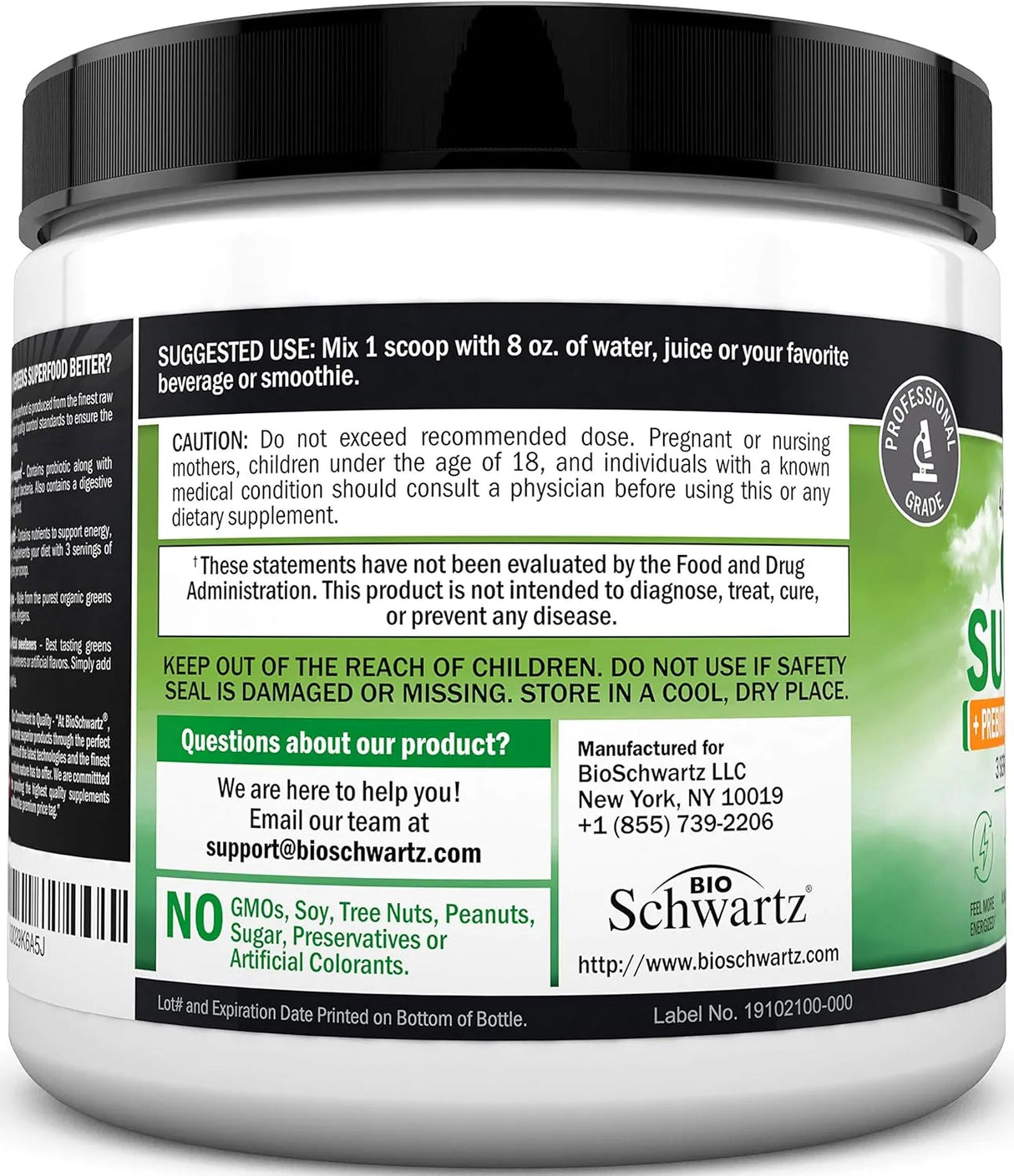 BIO SCHWARTZ - BioSchwartz Super Greens Powder 30 Servicios 190Gr. - The Red Vitamin MX - Suplementos Alimenticios - {{ shop.shopifyCountryName }}