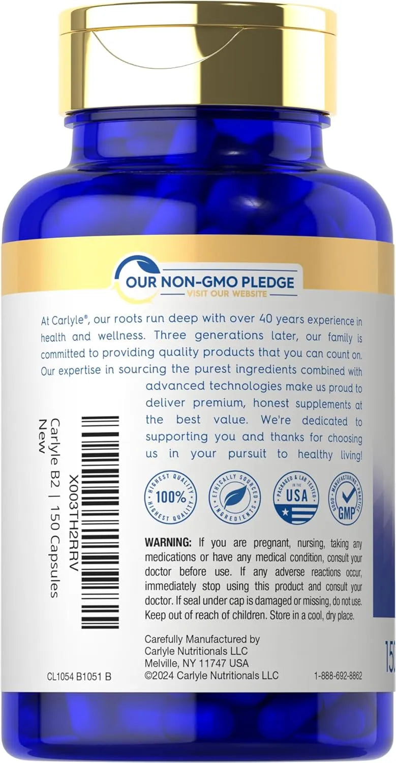 CARLYLE - Carlyle Vitamin B2 200Mg. 150 Capsulas - The Red Vitamin MX - Suplementos Alimenticios - {{ shop.shopifyCountryName }}