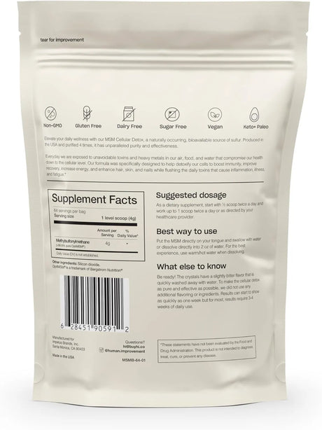 HUMAN IMPROVEMENT - Human Improvement MSM Cellular Detox 256Gr. - The Red Vitamin MX - Suplementos Alimenticios - {{ shop.shopifyCountryName }}