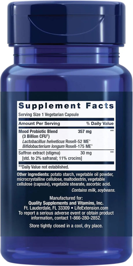 LIFE EXTENSION - Life Extension Mood Improve Probiotic & Saffron Blend 30 Capsulas - The Red Vitamin MX - Suplementos Alimenticios - {{ shop.shopifyCountryName }}