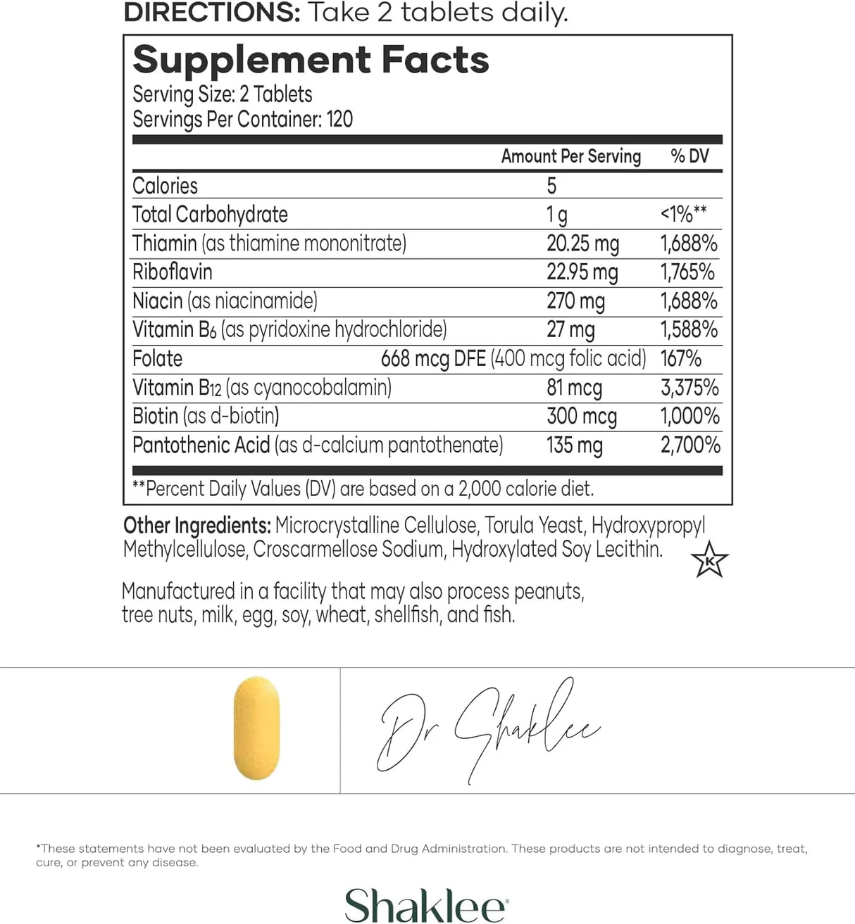 SHAKLEE - Shaklee B-Complex 240 Tabletas - The Red Vitamin MX - Suplementos Alimenticios - {{ shop.shopifyCountryName }}