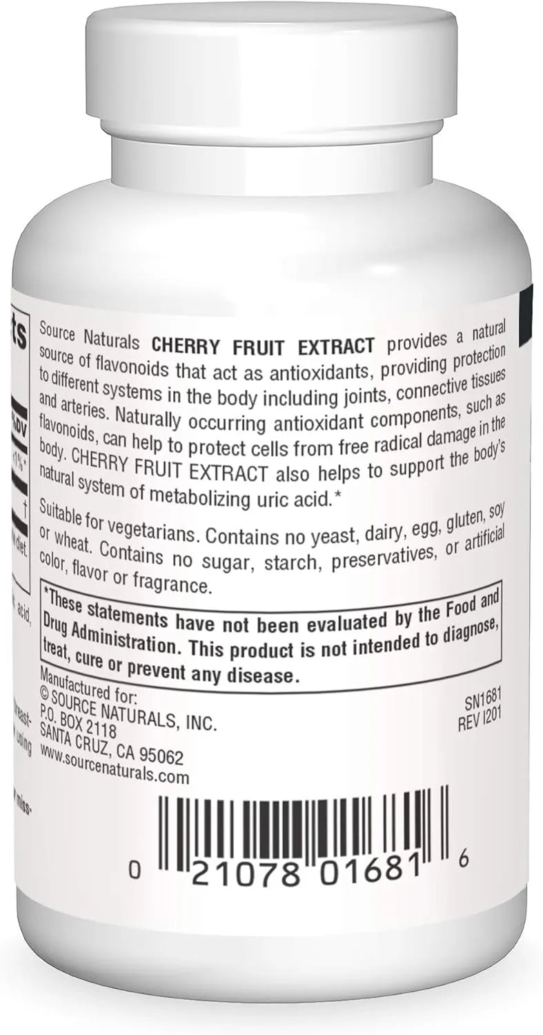 SOURCE NATURALS - Source Naturals Cherry Fruit Extract 500Mg. 90 Tabletas - The Red Vitamin MX - Suplementos Alimenticios - {{ shop.shopifyCountryName }}