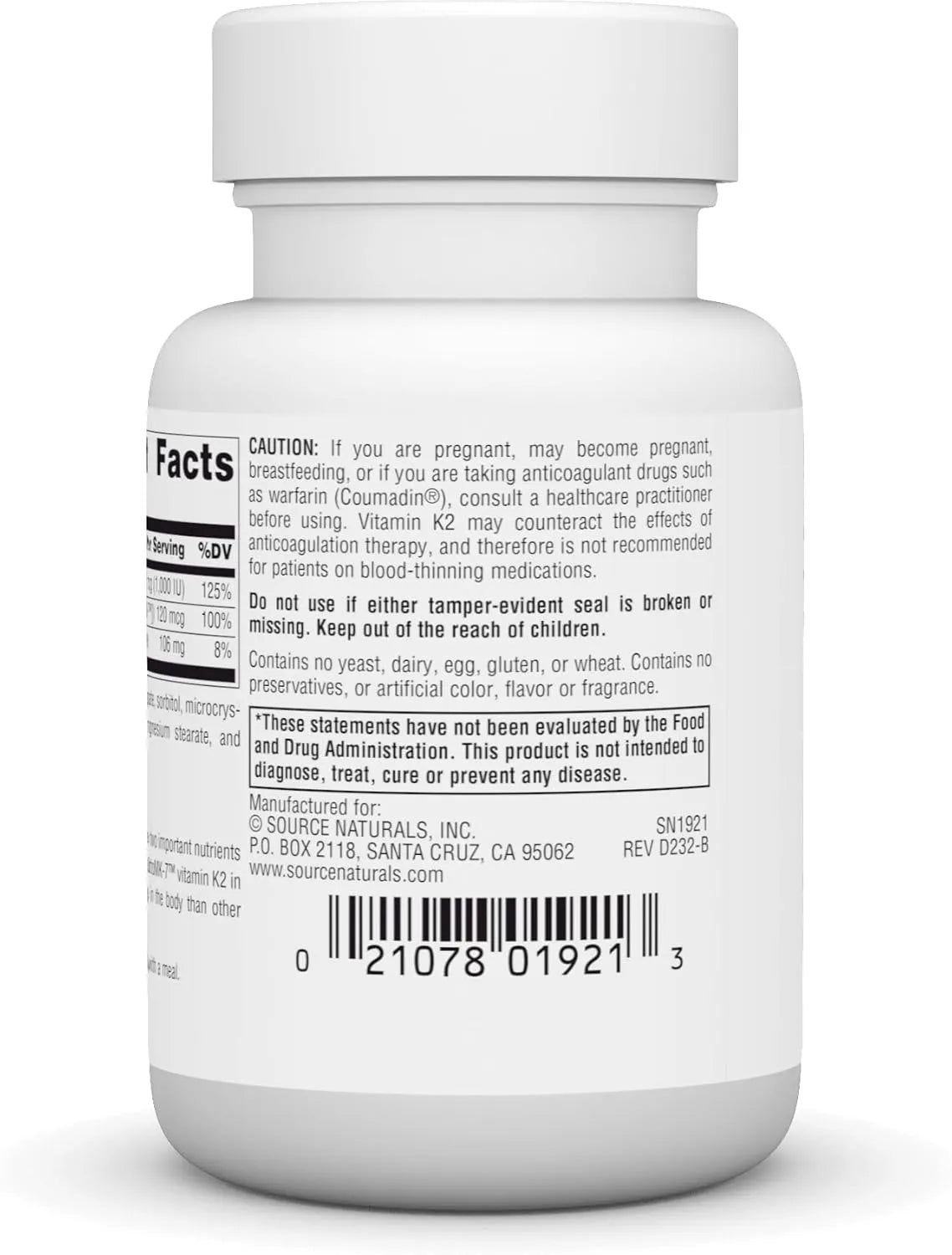 SOURCE NATURALS - Source Naturals Vitamin K2 + D3 30 Tabletas - The Red Vitamin MX - Suplementos Alimenticios - {{ shop.shopifyCountryName }}