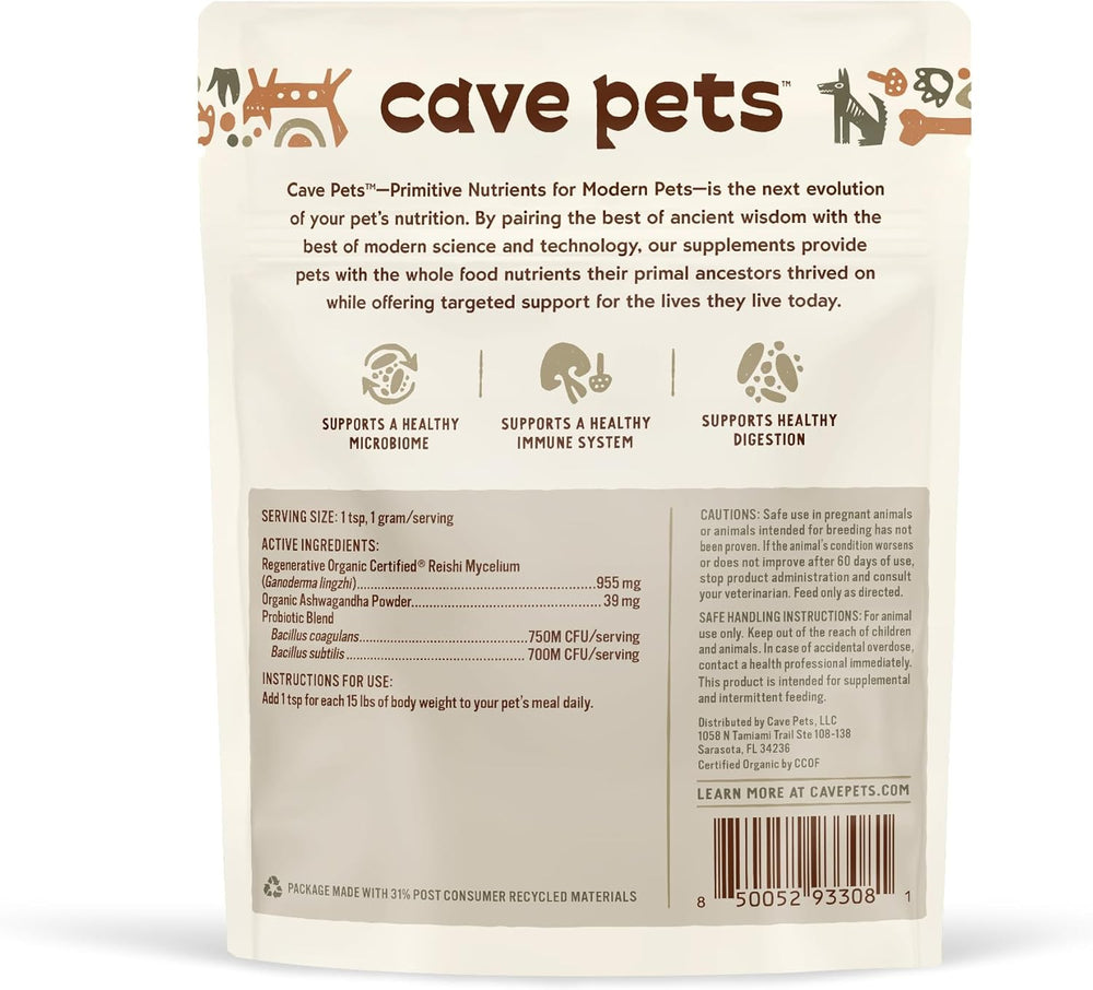 CAVE PETS - Cave Pets Super Blend Powder Reishi & Probiotics 90 Servicios 90Gr. - The Red Vitamin MX - Suplementos Herbales Para Perros - {{ shop.shopifyCountryName }}