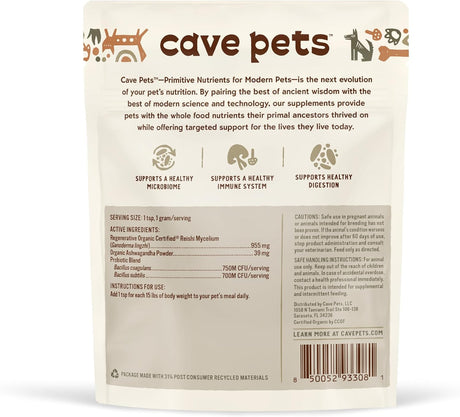 CAVE PETS - Cave Pets Super Blend Powder Reishi & Probiotics 90 Servicios 90Gr. - The Red Vitamin MX - Suplementos Herbales Para Perros - {{ shop.shopifyCountryName }}