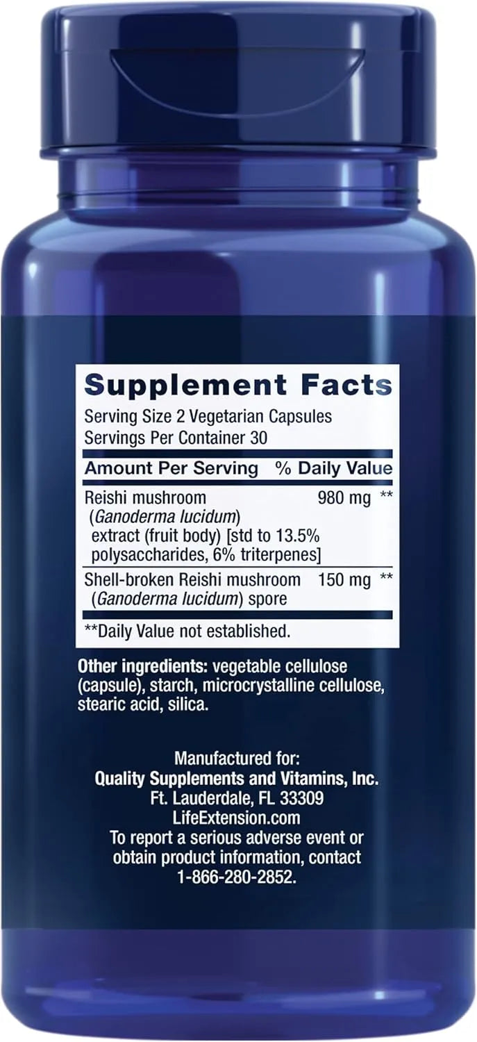 LIFE EXTENSION - Life Extension Reishi Extract Mushroom Complex 60 Capsulas - The Red Vitamin MX - Suplementos Alimenticios - {{ shop.shopifyCountryName }}