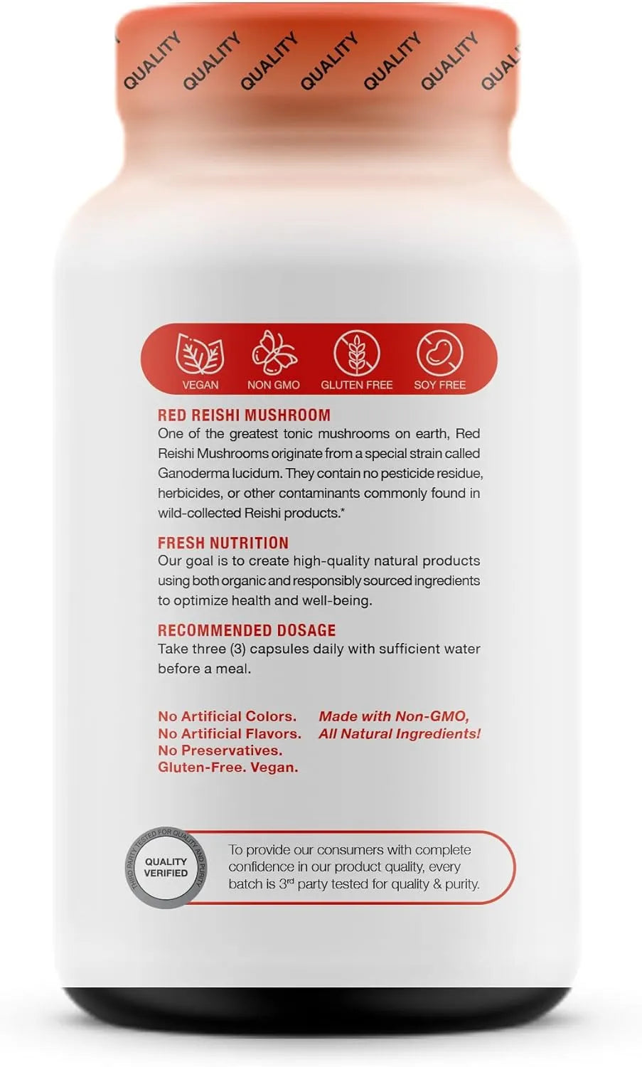 FRESH NUTRITION - Fresh Nutrition Organic Reishi Mushroom 90 Capsulas - The Red Vitamin MX - Suplementos Alimenticios - {{ shop.shopifyCountryName }}