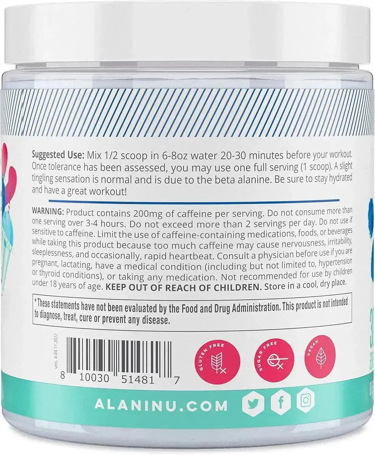 ALANI NU - Alani Nu Pre Workout Powder Blue Slush 30 Servicios 312Gr. - The Red Vitamin MX - Suplementos Alimenticios - {{ shop.shopifyCountryName }}