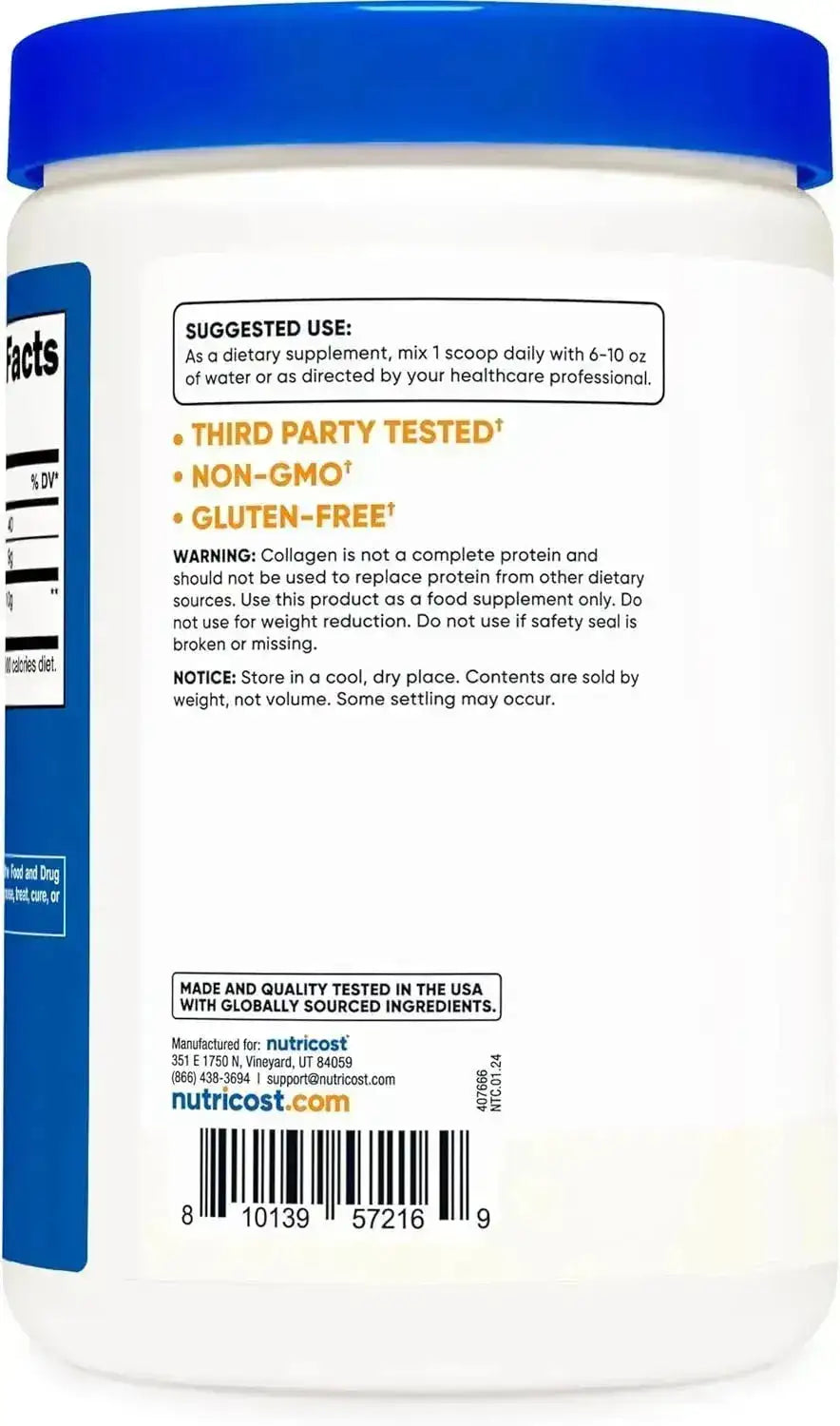 NUTRICOST - Nutricost Marine Collagen Powder 227Gr. - The Red Vitamin MX - Suplementos Alimenticios - {{ shop.shopifyCountryName }}