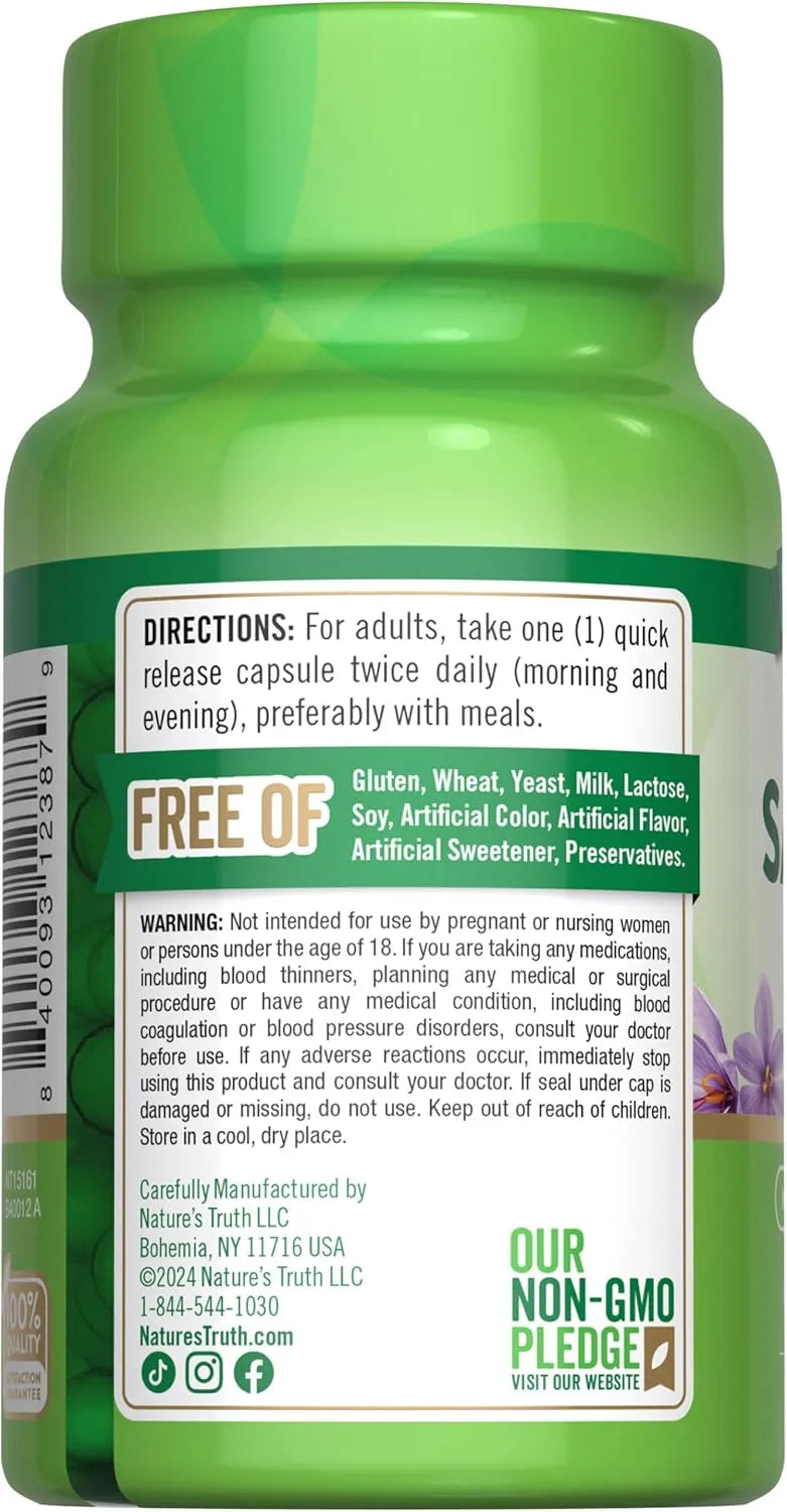 NATURE'S TRUTH - Nature's Truth Saffron Extract 60 Capsulas - The Red Vitamin MX - Suplementos Alimenticios - {{ shop.shopifyCountryName }}