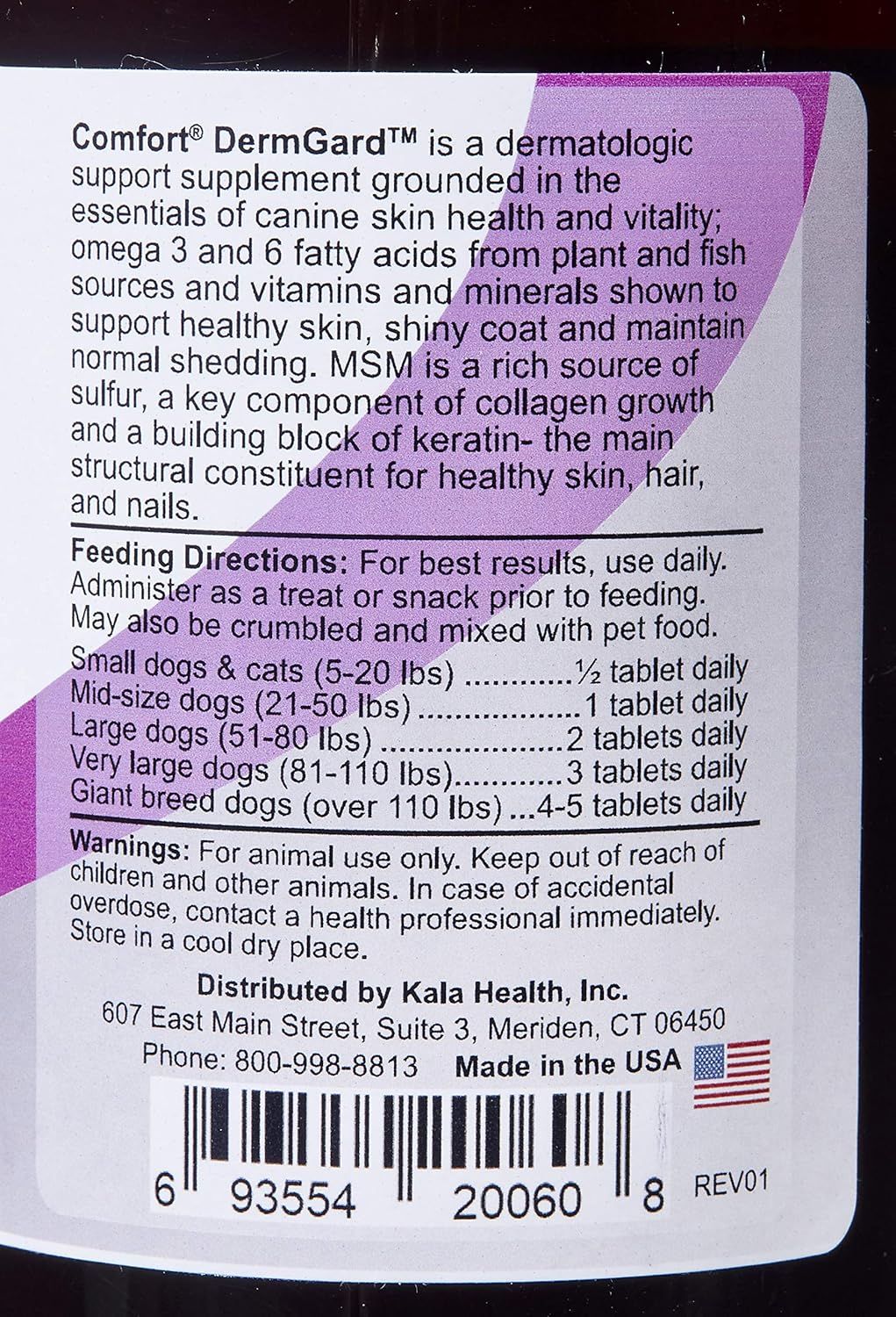 Kala Health Comfort DermGard Skin and Coat 60 Tabletas Masticables