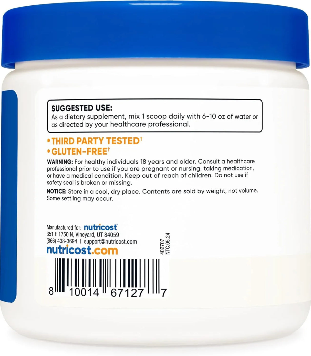NUTRICOST - Nutricost L-Carnosine Powder 200 Servicios 100Gr. - The Red Vitamin MX - Suplementos Alimenticios - {{ shop.shopifyCountryName }}