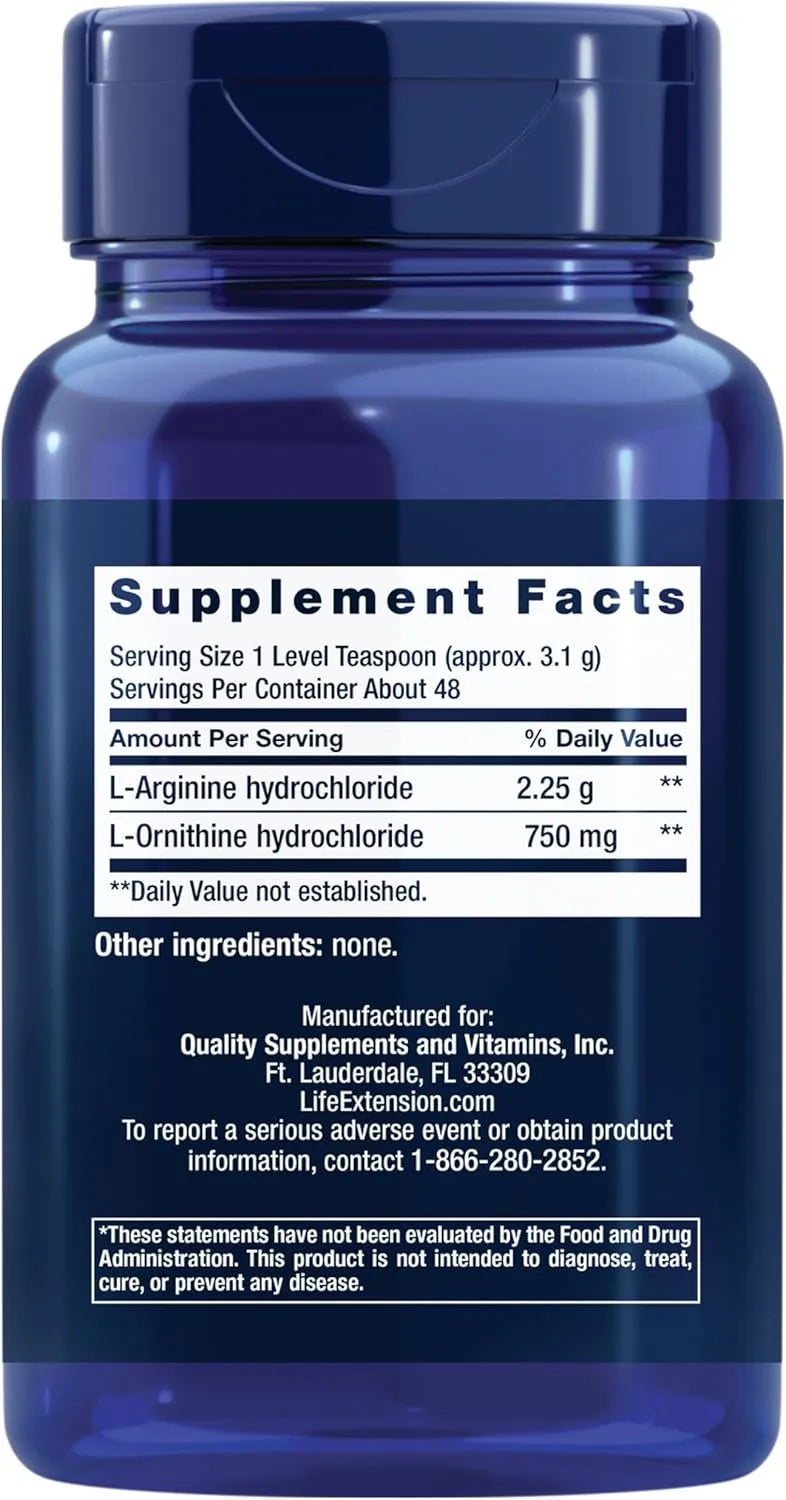 LIFE EXTENSION - Life Extension Arginine Ornithine Powder 150Gr. - The Red Vitamin MX - Suplementos Alimenticios - {{ shop.shopifyCountryName }}