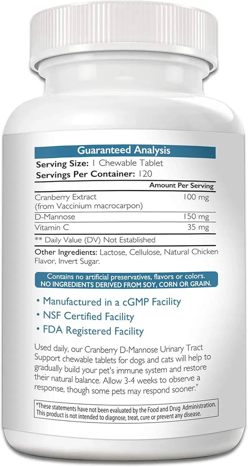 NUTRITION STRENGTH - Nutrition Strength Cranberry D-Mannose for Dogs 150 Tabletas Masticables - The Red Vitamin MX - Salud De Tracto Urinario Para Perros - {{ shop.shopifyCountryName }}