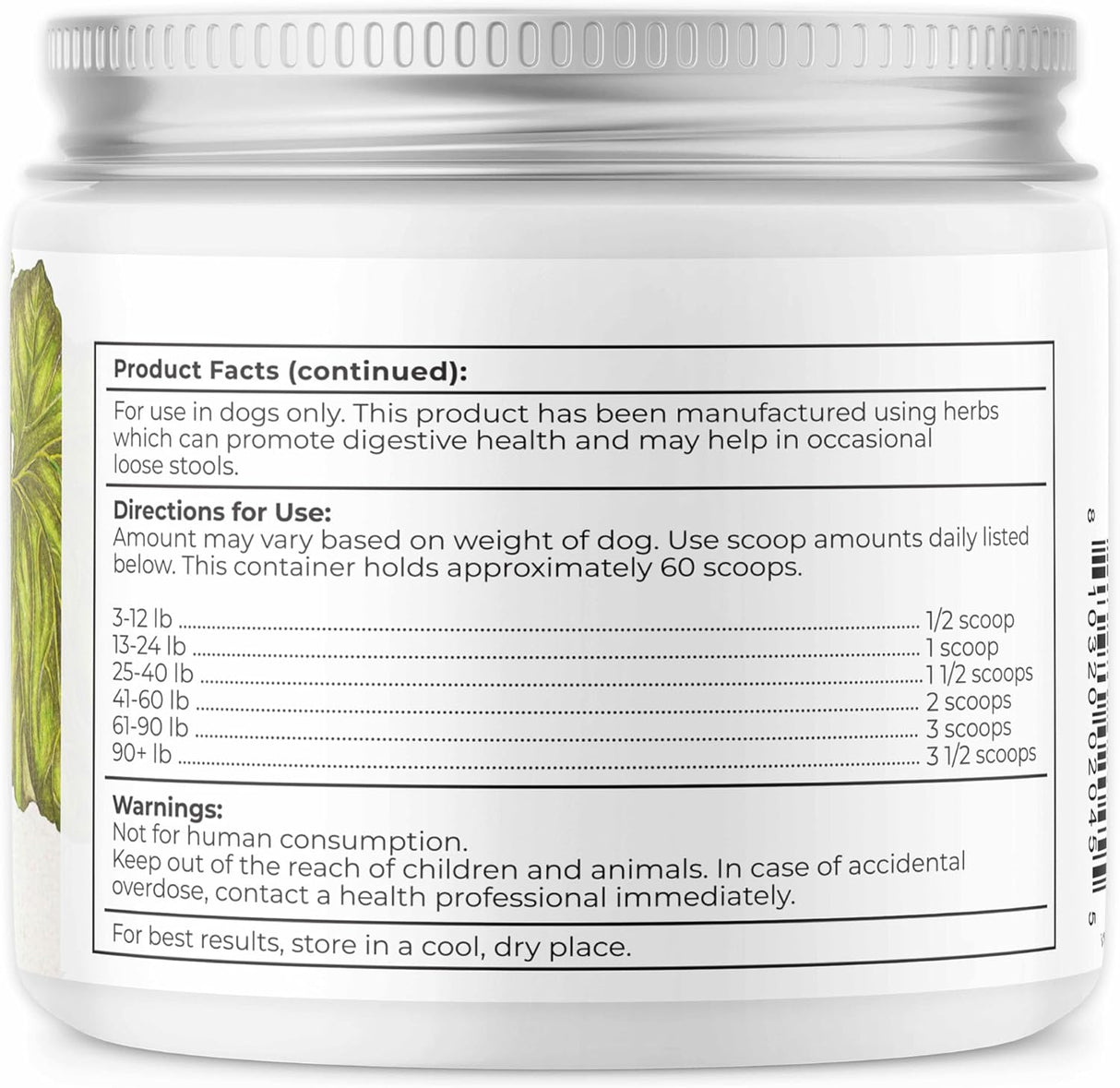 Dr. Harvey's Runs Be Done Anti-Diarrheal Digestive Tract Supplement for Dogs 198Gr.