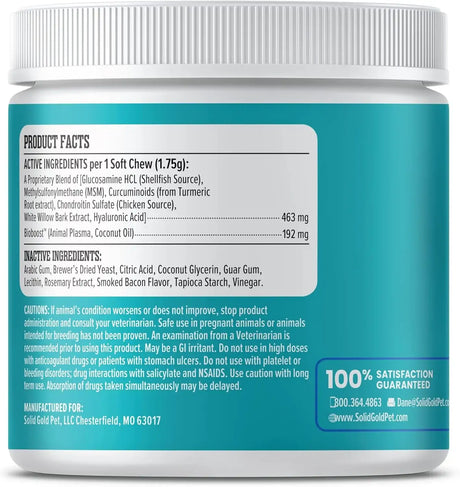 SOLID GOLD - Solid Gold Hip and Joint Supplement for Dogs 120 Masticables - The Red Vitamin MX - Cuidado De Cadera Y Articulaciones Para Perros - {{ shop.shopifyCountryName }}