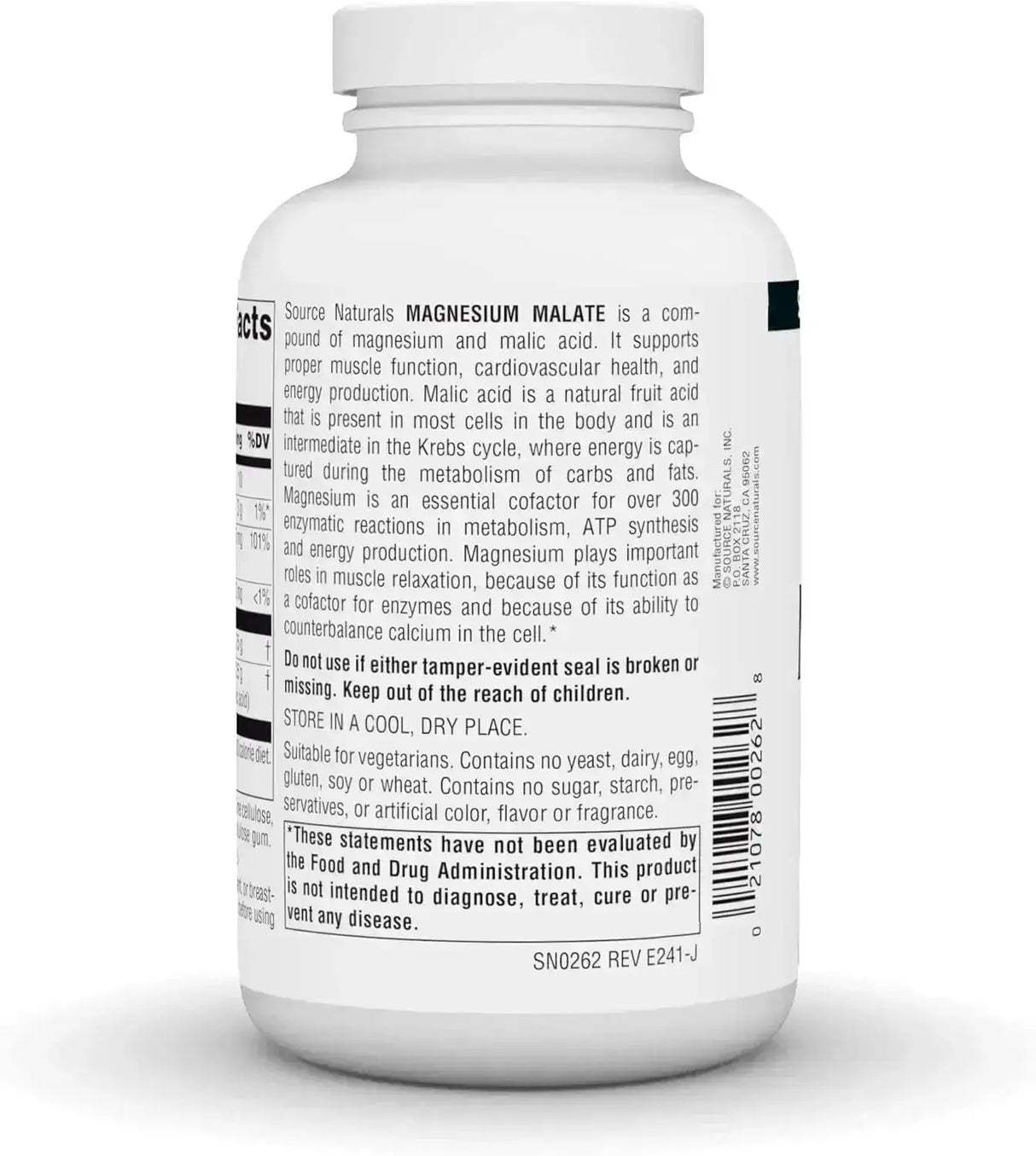 SOURCE NATURALS - Source Naturals Magnesium Malate 3750Mg. 180 Tabletas - The Red Vitamin MX - Suplementos Alimenticios - {{ shop.shopifyCountryName }}