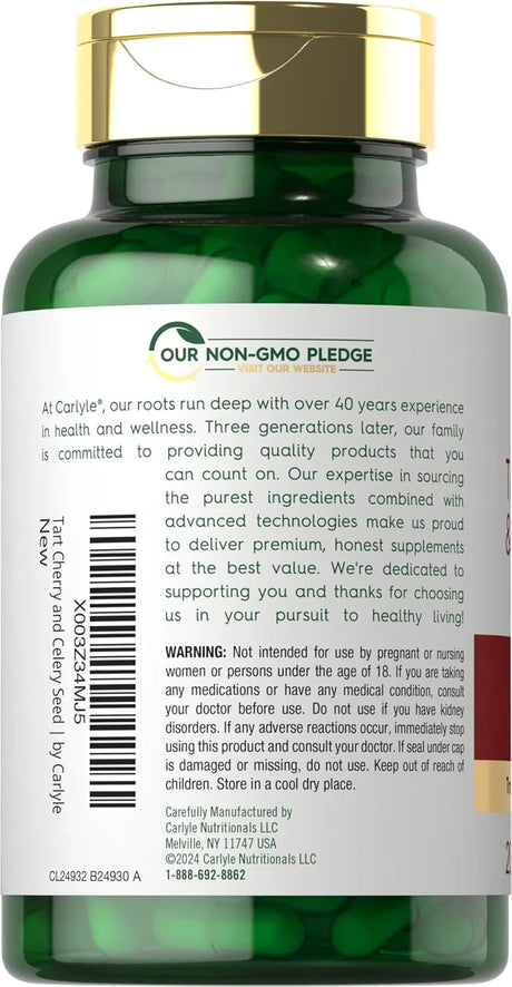 CARLYLE - Carlyle Tart Cherry and Celery Seed 200 Capsulas - The Red Vitamin MX - Suplementos Alimenticios - {{ shop.shopifyCountryName }}