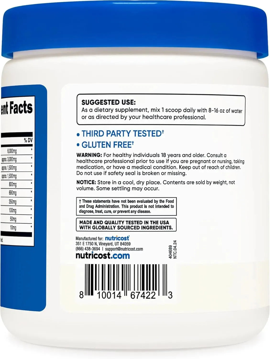 NUTRICOST - Nutricost EAA Powder 30 Servicios Unflavored 330Gr. - The Red Vitamin MX - Suplementos Alimenticios - {{ shop.shopifyCountryName }}