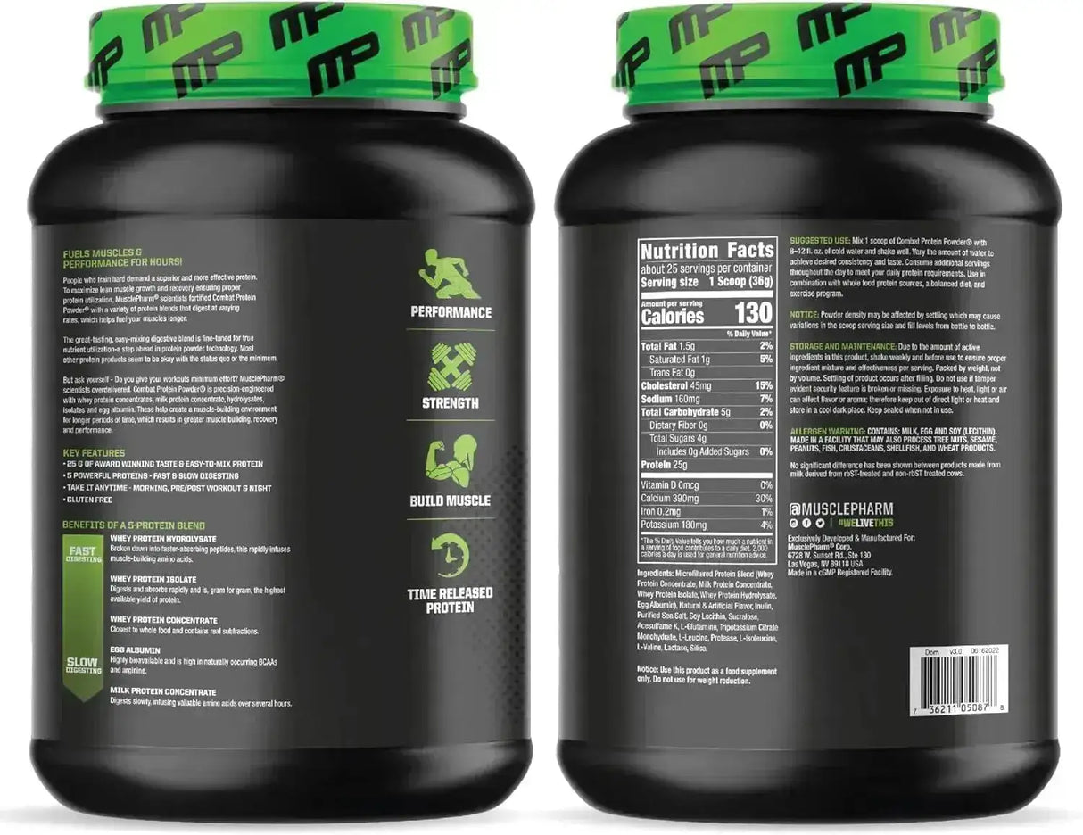 MUSCLEPHARM - MusclePharm Combat Protein Powder Vanilla 26 Servicios 2 Lbs. - The Red Vitamin MX - Suplementos Alimenticios - {{ shop.shopifyCountryName }}