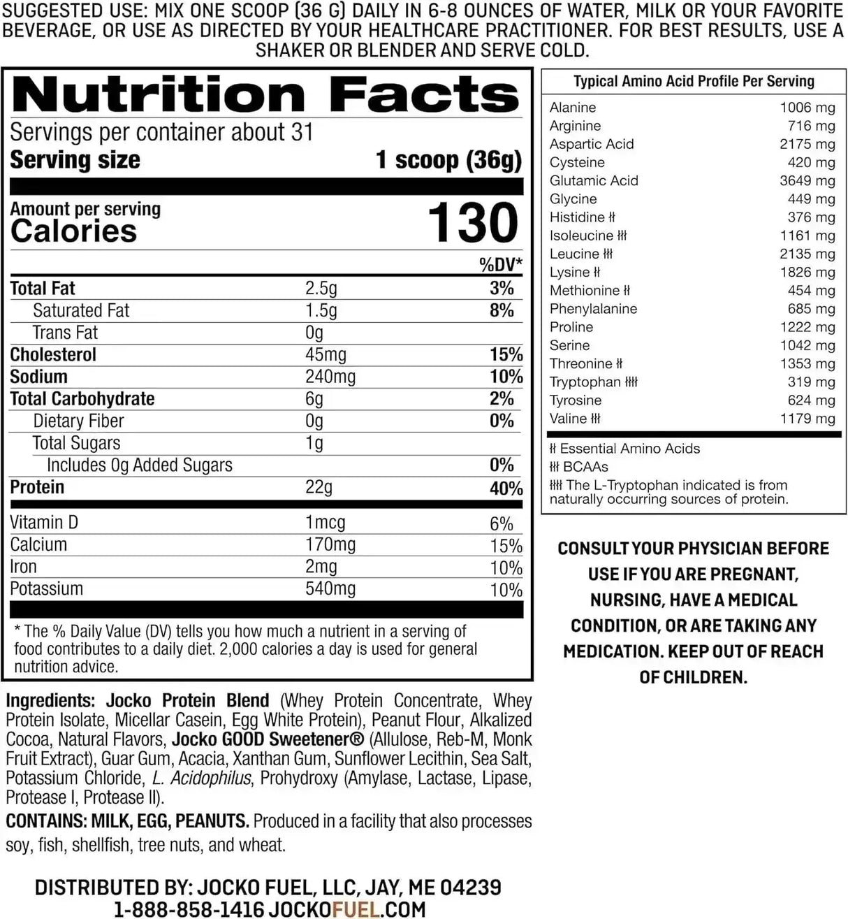 JOCKO FUEL - Jocko Mölk Whey Protein Powder Sugar Free 31 Servicios Chocolate Peanut Butter 1116Gr. - The Red Vitamin MX - Suplementos Alimenticios - {{ shop.shopifyCountryName }}