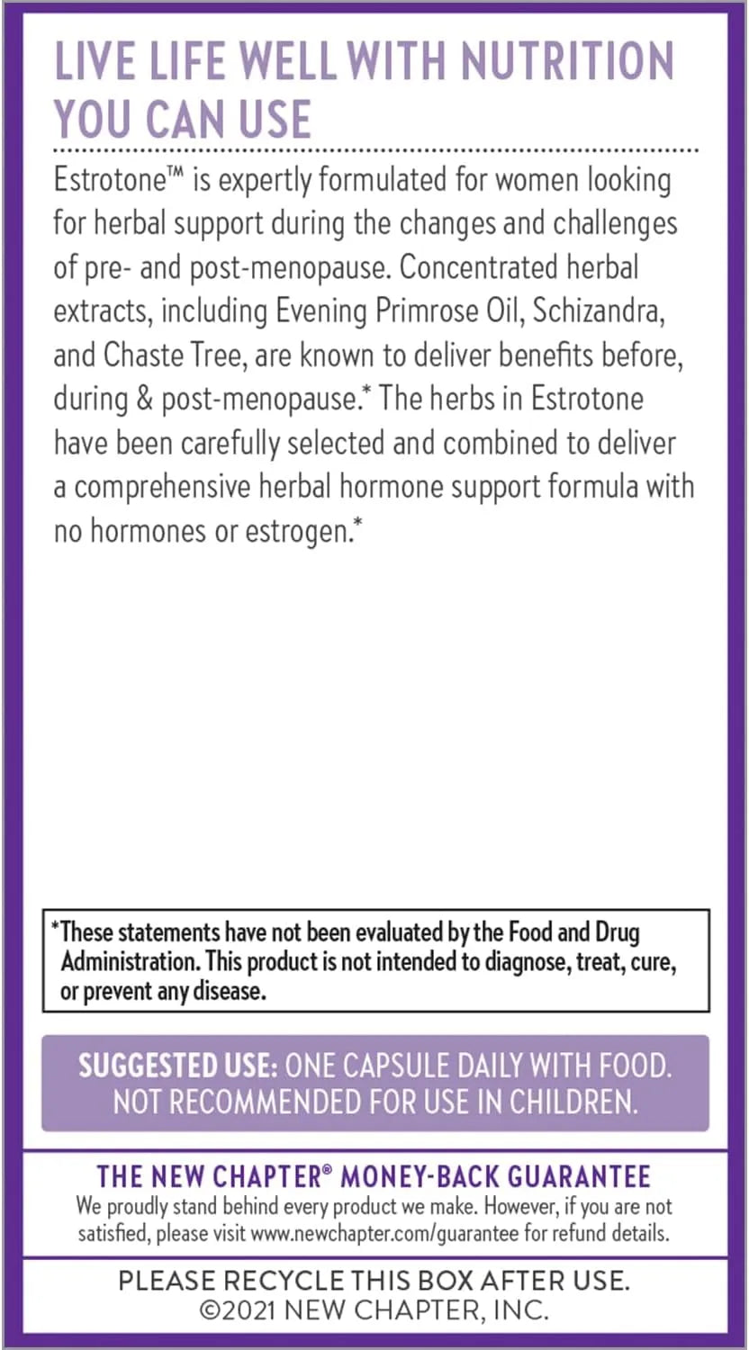 NEW CHAPTER - New Chapter Estrotone Peri-Menopause Supplement 60 Capsulas - The Red Vitamin MX - Suplementos Alimenticios - {{ shop.shopifyCountryName }}