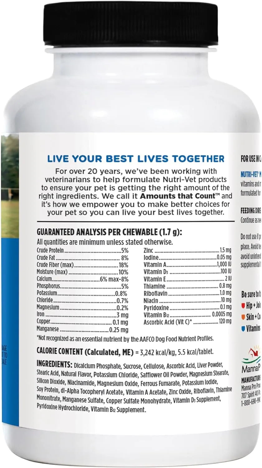 NUTRI-VET - Nutri-Vet Multi-Vite Chewables for Adult Dogs 120 Masticables - The Red Vitamin MX - Multivitamínicos Para Perros - {{ shop.shopifyCountryName }}