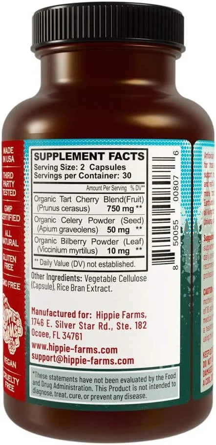 HIPPIE FARMS - Hippie Farms Tart Cherry 90 Capsulas - The Red Vitamin MX - Suplementos Alimenticios - {{ shop.shopifyCountryName }}