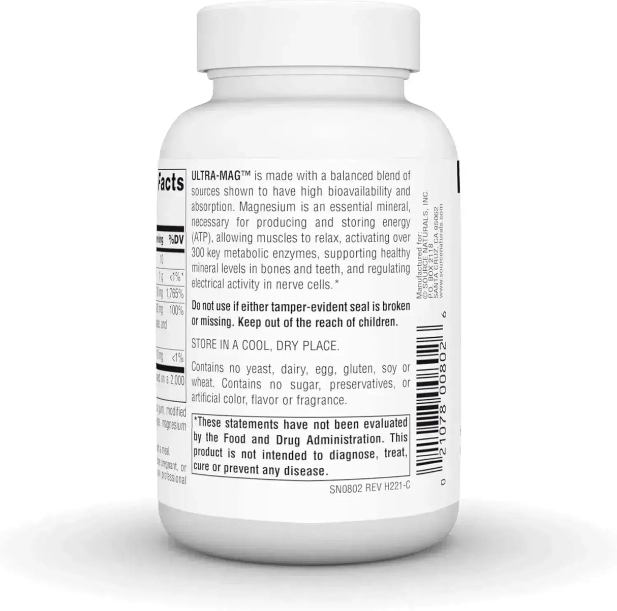 SOURCE NATURALS - Source Naturals Ultra-Mag High-Efficiency Magnesium Complex 60 Tabletas - The Red Vitamin MX - Suplementos Alimenticios - {{ shop.shopifyCountryName }}