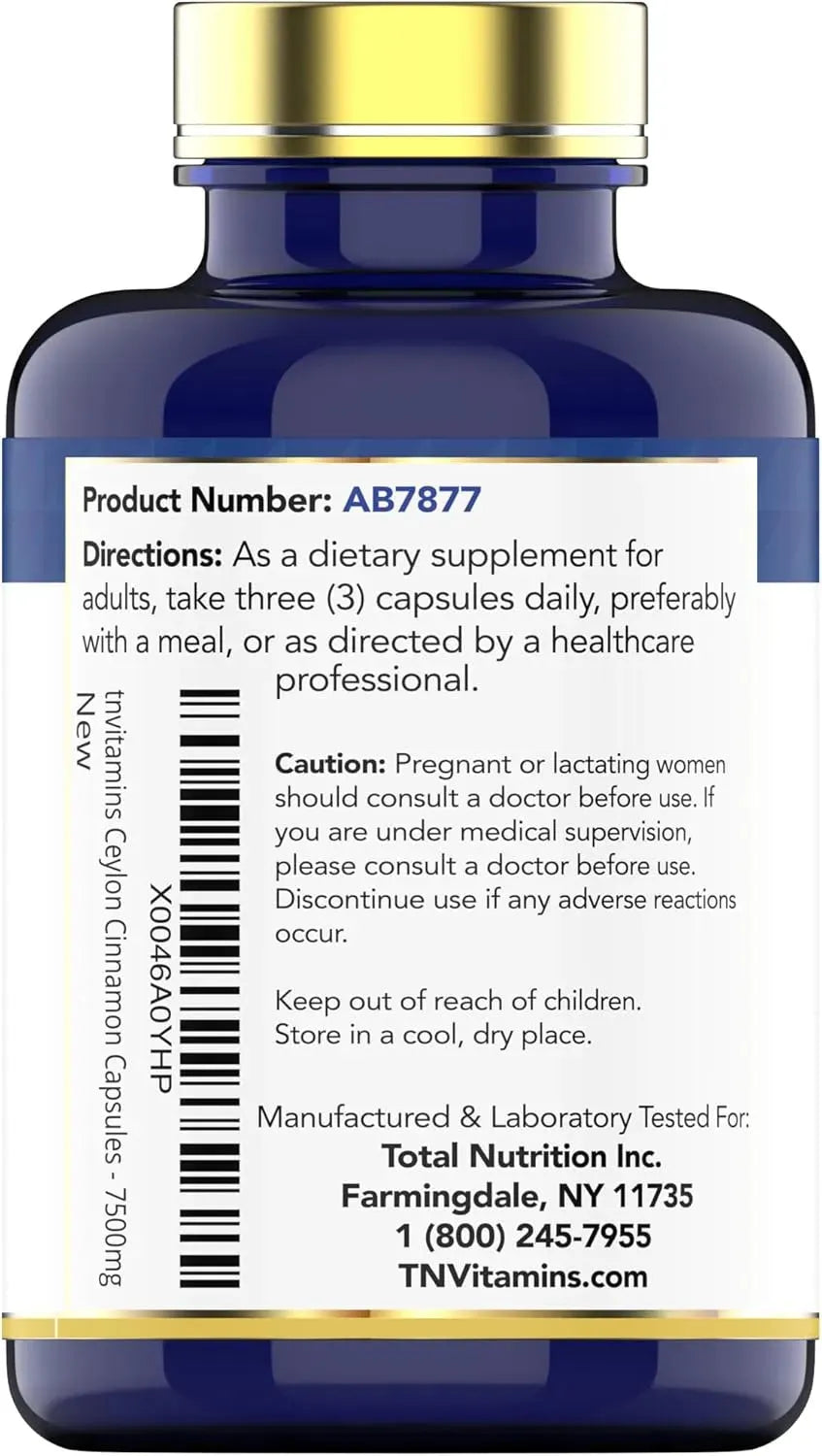 TNTVITAMINS - tnvitamins Ceylon Cinnamon 7500Mg. 180 Capsulas - The Red Vitamin MX - Suplementos Alimenticios - {{ shop.shopifyCountryName }}