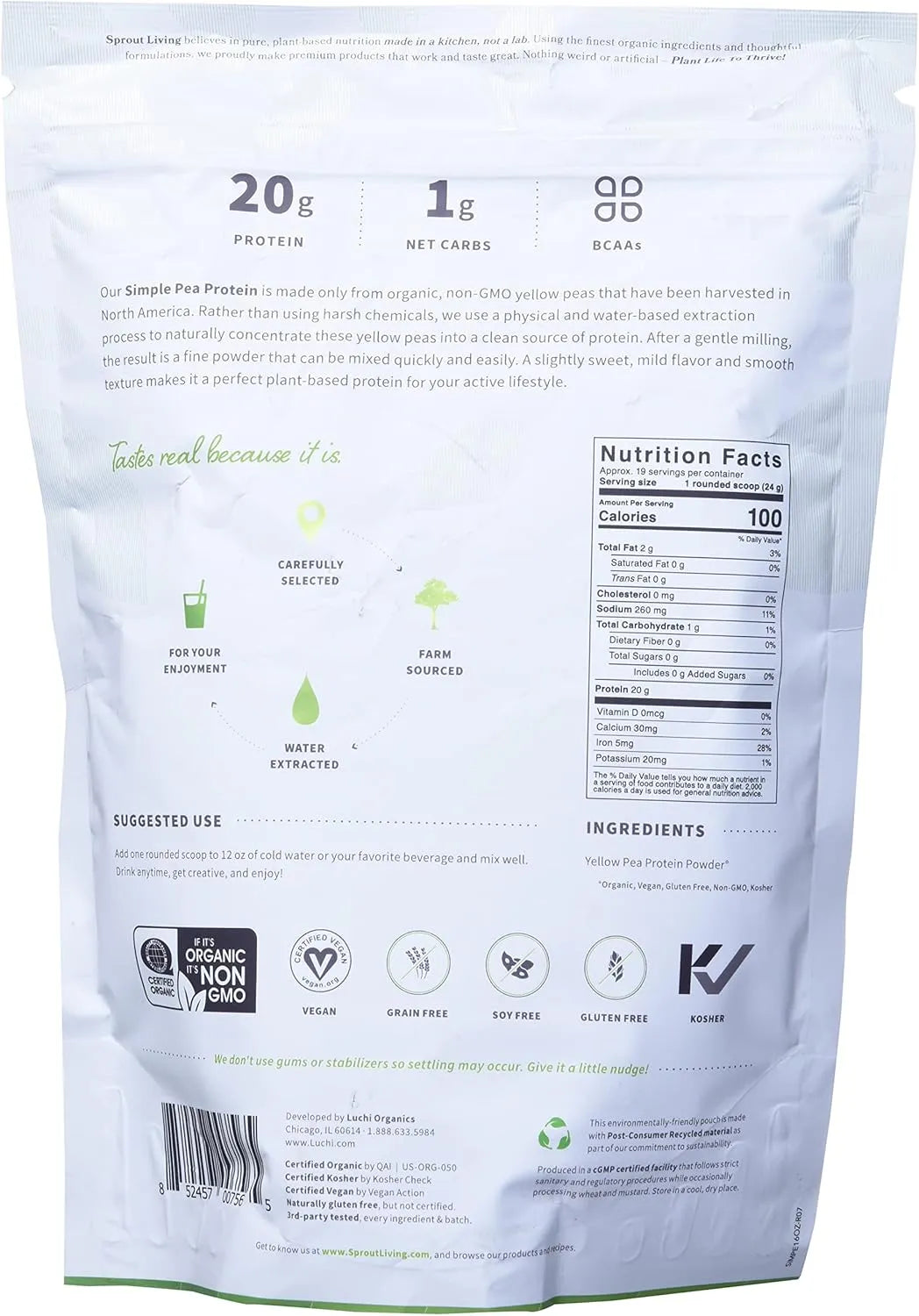 SPROUT LIVING - Sprout Living Organic Pea Protein Powder 454Gr. - The Red Vitamin MX - Suplementos Alimenticios - {{ shop.shopifyCountryName }}