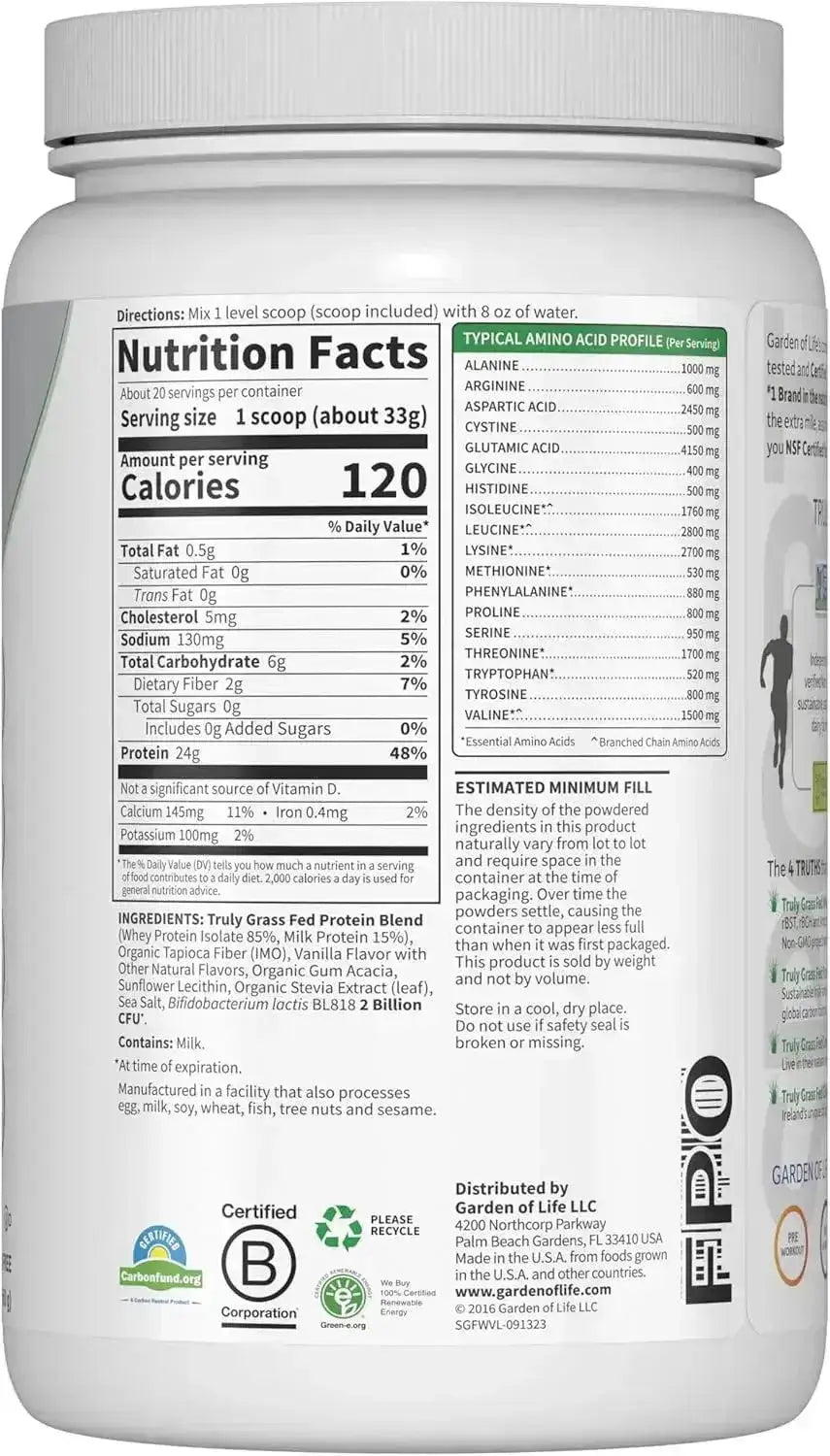 GARDEN OF LIFE - Garden of Life SPORT Whey Protein Grass Fed Whey Protein Powder Vanilla 660Gr. - The Red Vitamin MX - Suplementos Alimenticios - {{ shop.shopifyCountryName }}