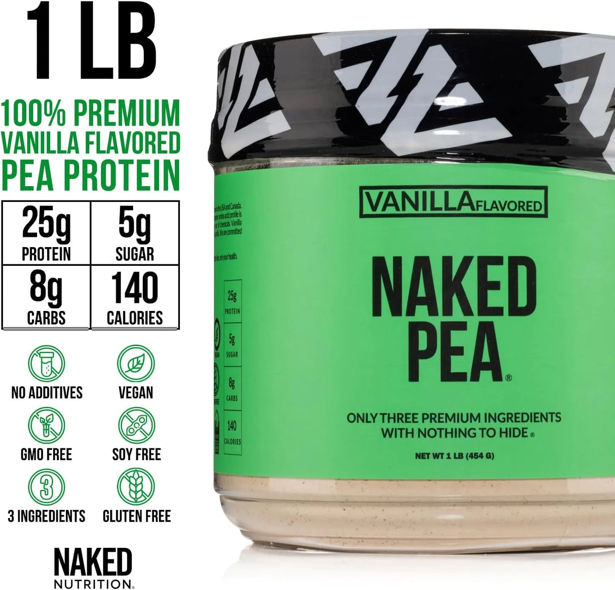 NAKED NUTRITION - Naked Pea Pea Protein Isolate 15 Servicios Vanilla 454Gr. - The Red Vitamin MX - Suplementos Alimenticios - {{ shop.shopifyCountryName }}